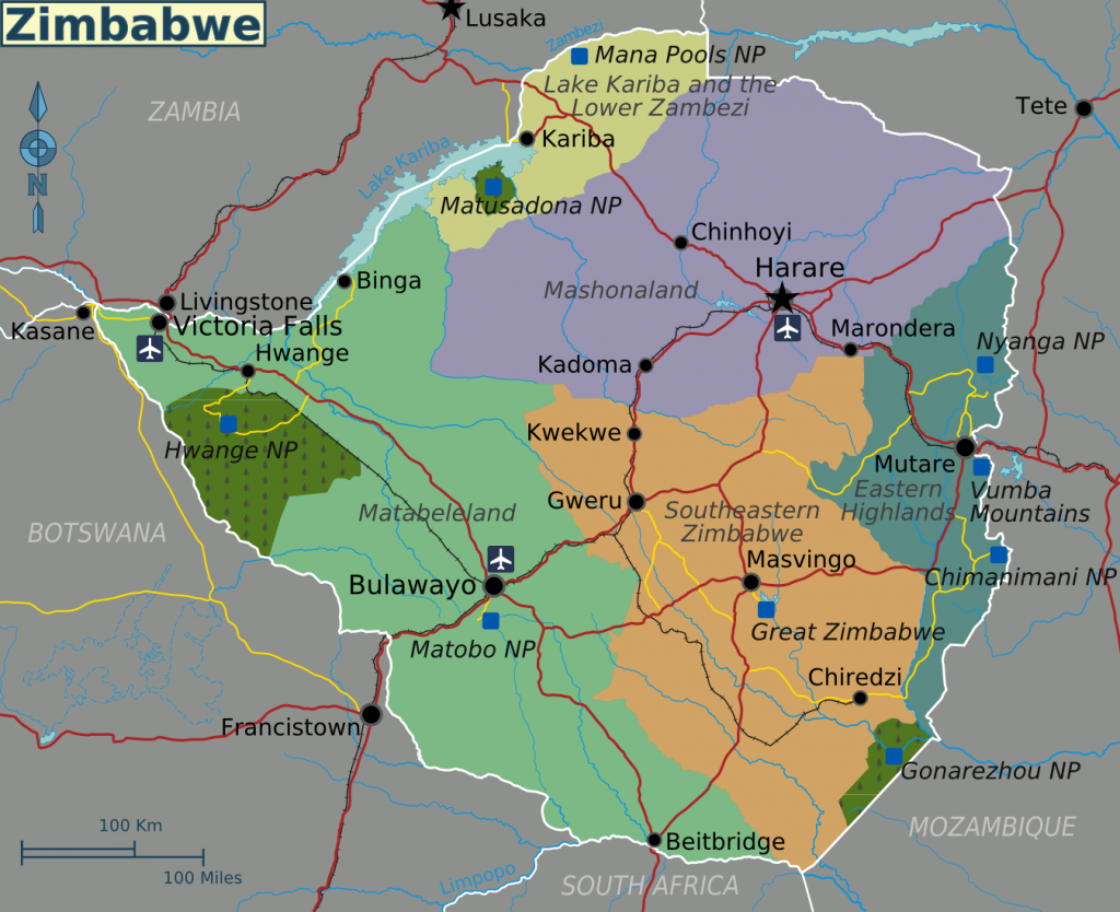 zimbabwe map